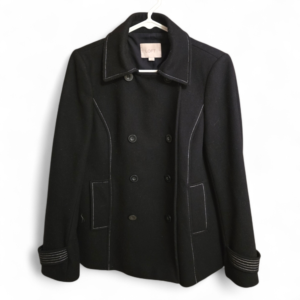 LOFT Navy Blue Pea Coat Size Small